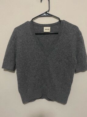 Khaite Crop Cashmere Blend Sweater Size Small